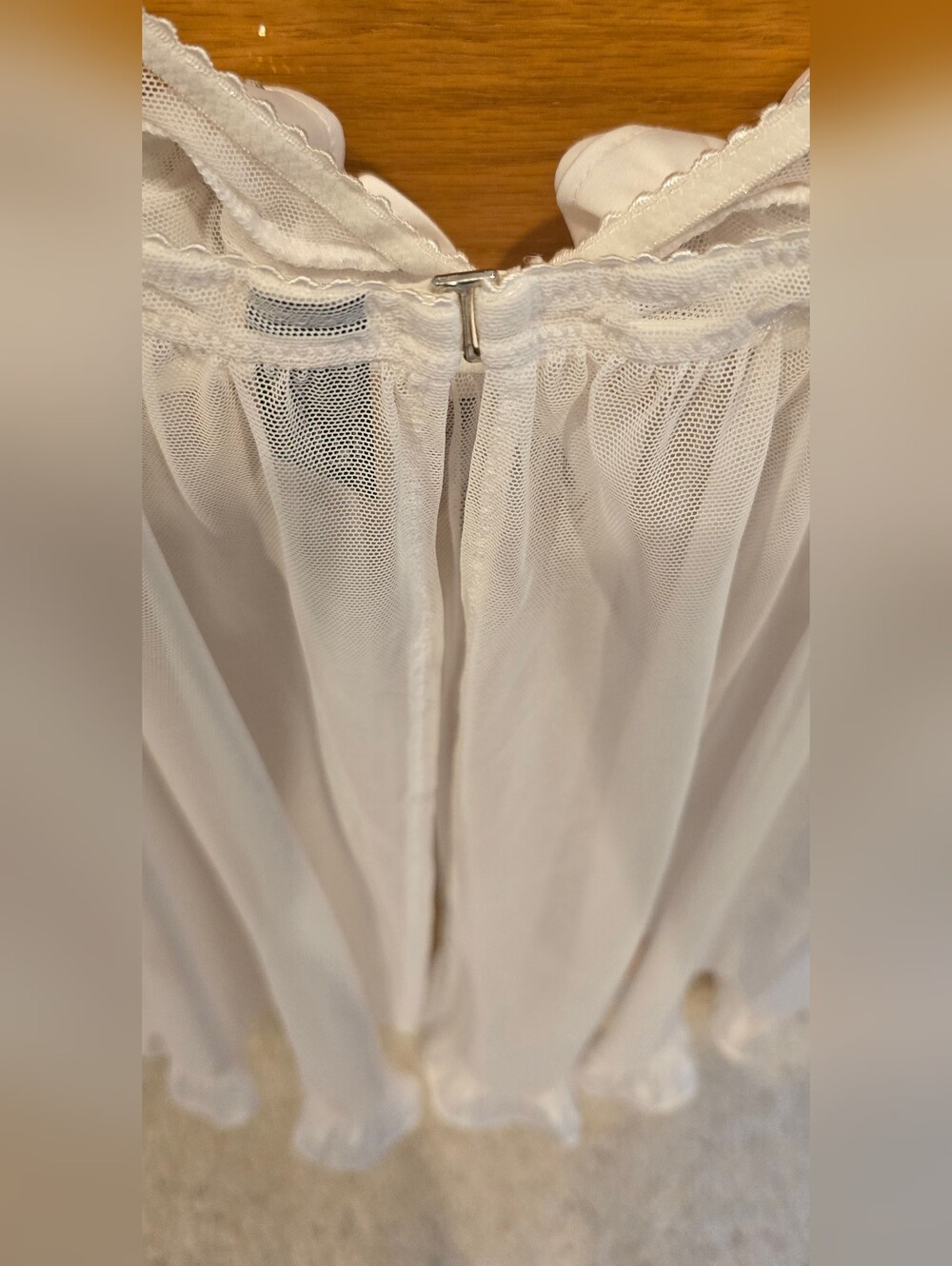 Sexy Little Thing White Sheer Ruffled Babydoll Nightie W/thigh Highs - Picture 9 of 10
